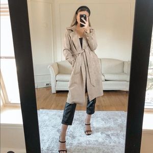 lulus faux suede trench coat